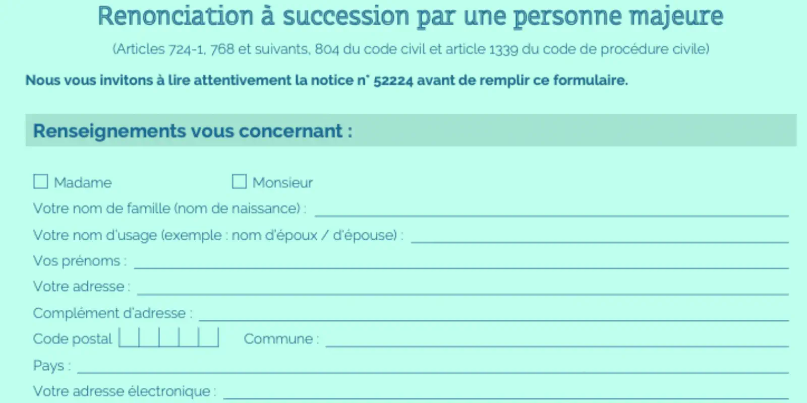 La renonciation à succession est une solution juridique, découvrez son formulaire